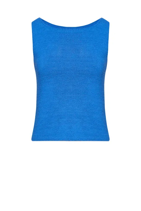 Bluză albastră din in