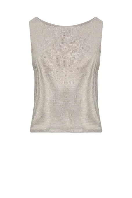 Bluză tricotată taupe cu in