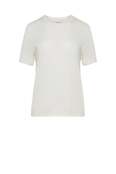 Bluză albă din cașmir tricotată