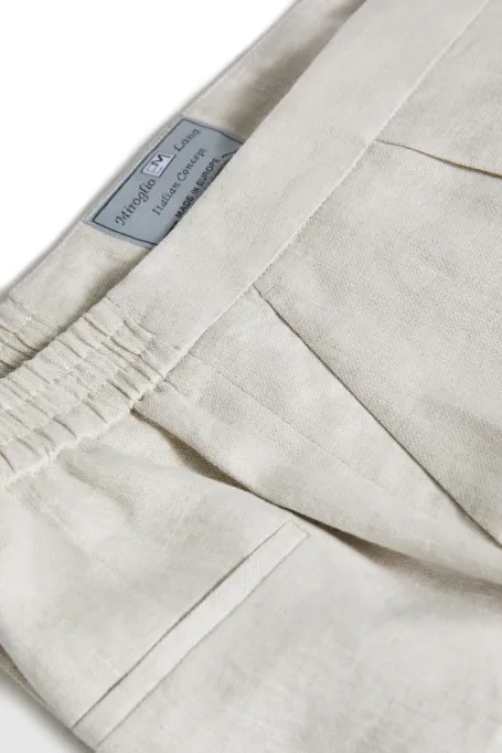 Pantaloni de costum bej din in Pantaloni de costum bej din in