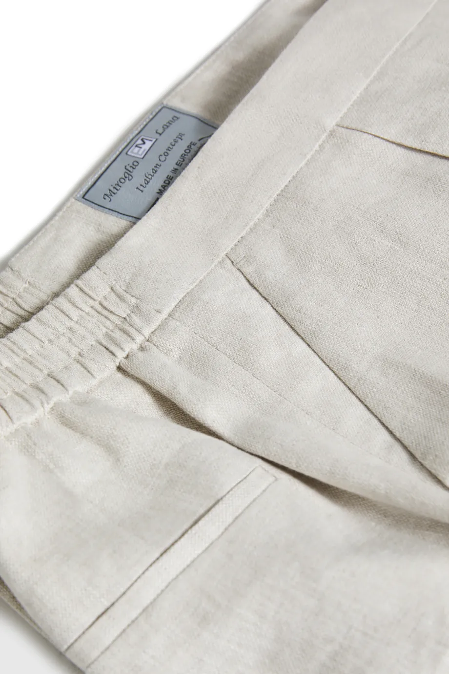 Pantaloni de costum bej din in Pantaloni de costum bej din in