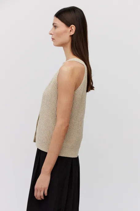 Maiou din mătase, de culoare bej