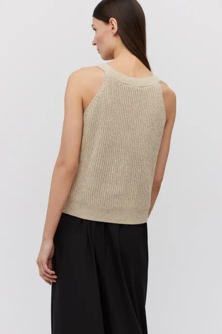 Maiou din mătase, de culoare bej