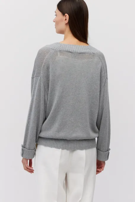Cardigan gri din in Cardigan gri din in