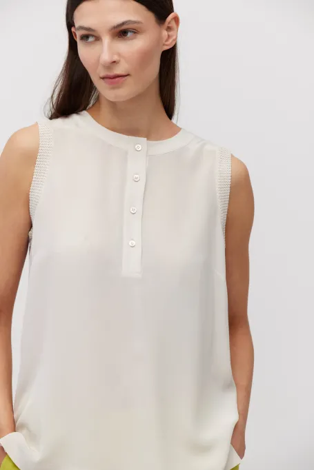 Bluză de mătase bej