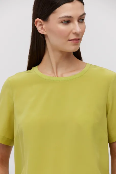 Bluză din mătase Brigitte Lime Bluză din mătase Brigitte Lime