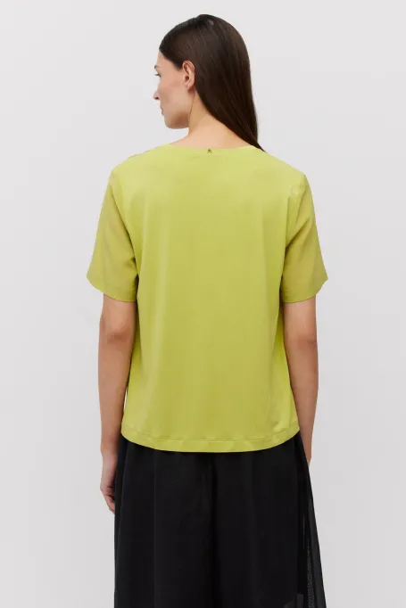 Bluză din mătase Brigitte Lime Bluză din mătase Brigitte Lime