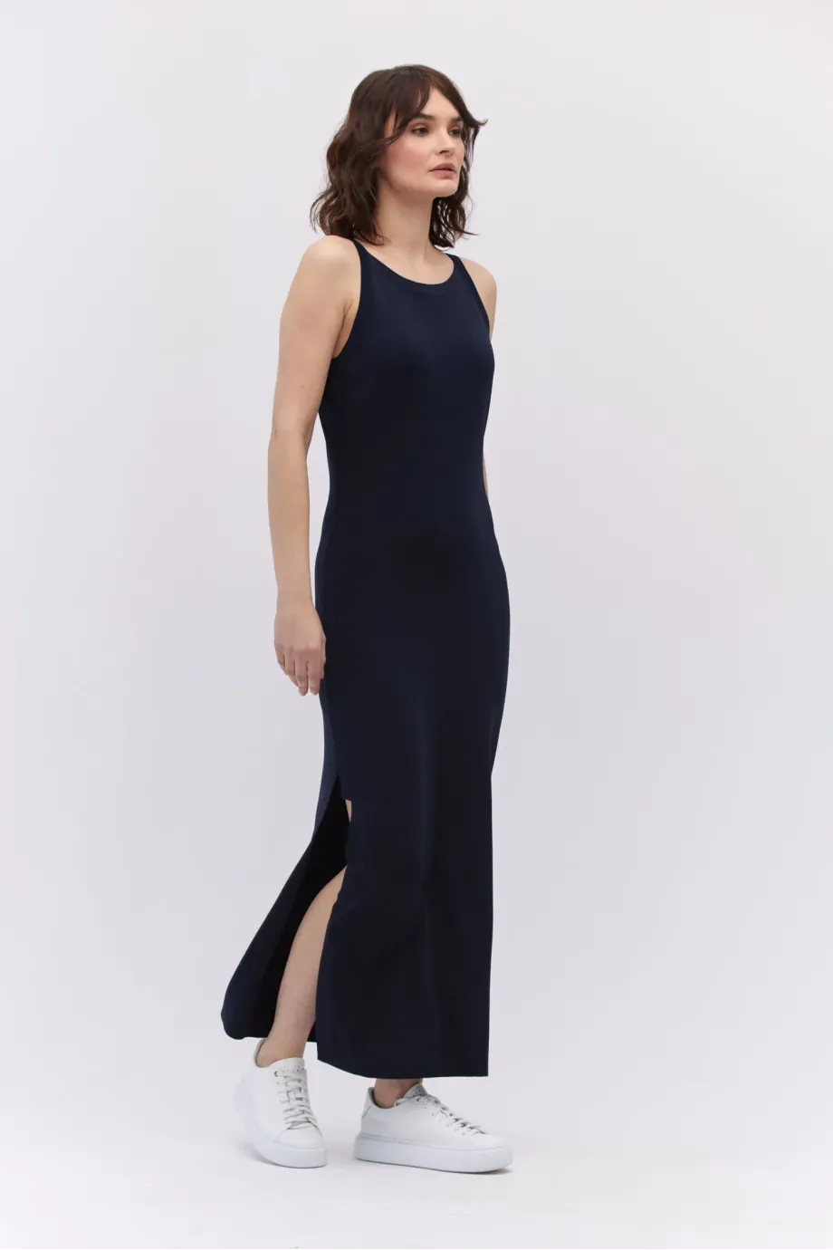 Rochie bleumarin cu decolteu halter Rochie bleumarin cu decolteu halter