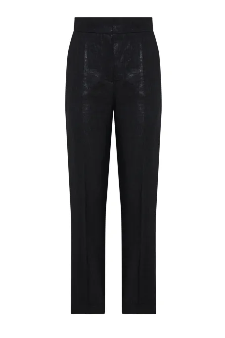 Pantaloni de costum negru din in Pantaloni de costum negru din in