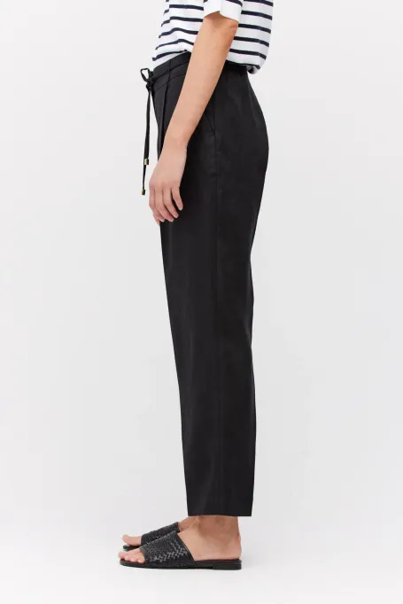 Pantaloni negri din in Pantaloni negri din in