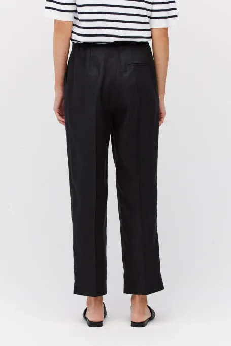 Pantaloni negri din in Pantaloni negri din in
