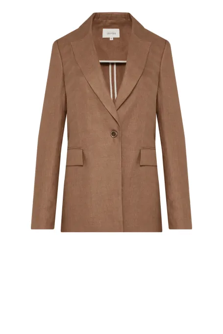 Sacou maro din in, parte a unui costum