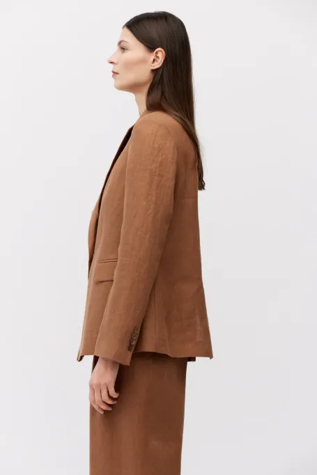 Sacou maro din in, parte a unui costum