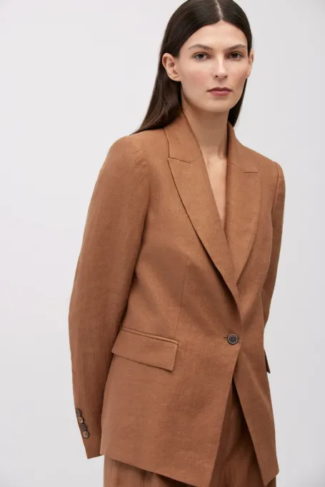 Sacou maro din in, parte a unui costum