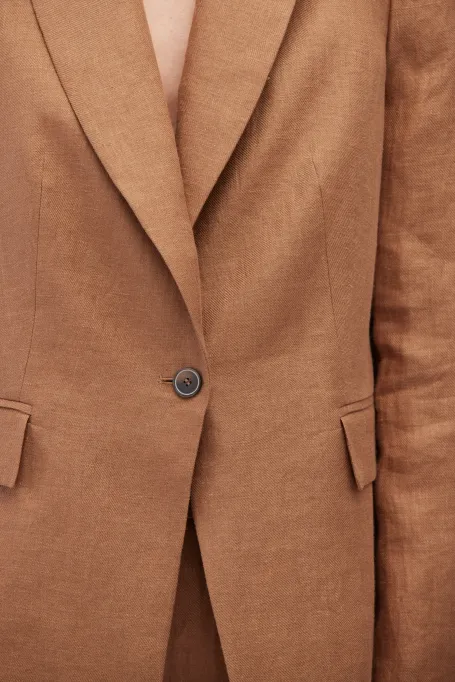 Sacou maro din in, parte a unui costum