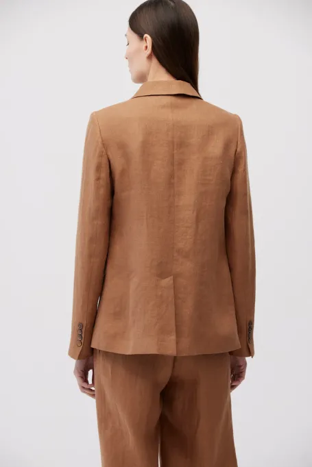 Sacou maro din in, parte a unui costum