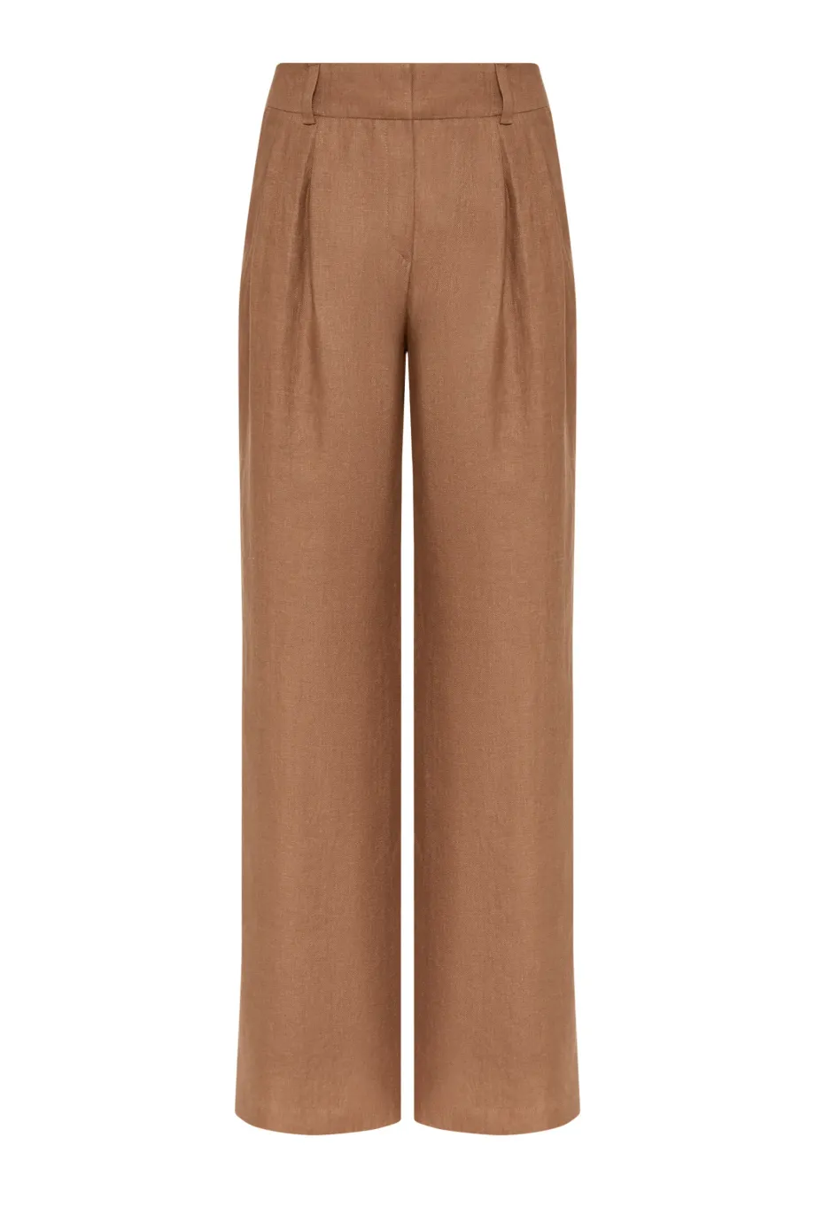 Pantaloni de costum maro din in Pantaloni de costum maro din in