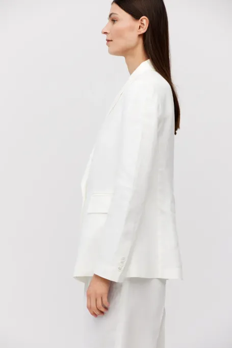 Jachetă de costum albă din in