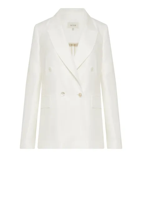 Jachetă de costum albă din in