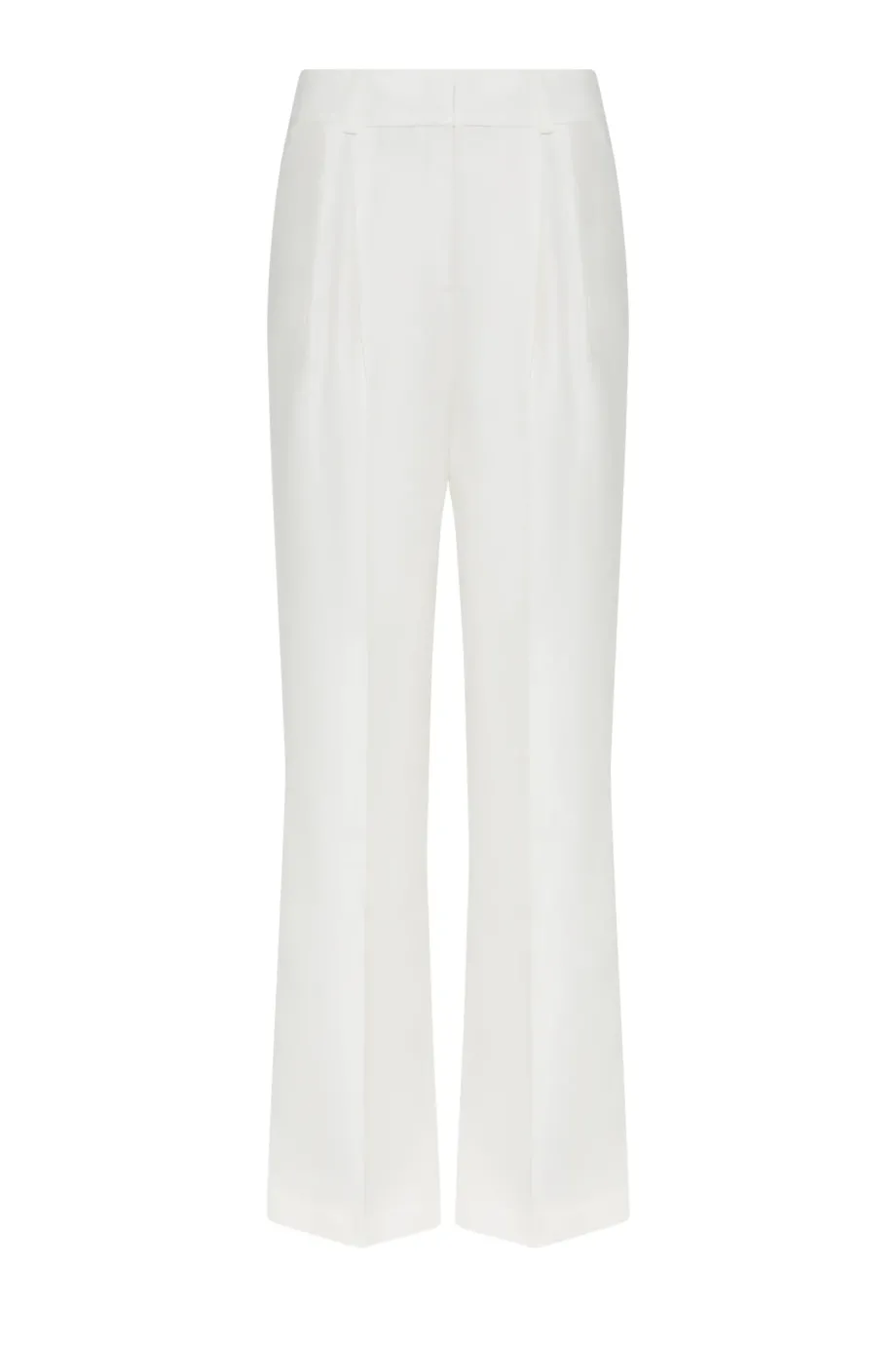 Pantaloni largi din in alb Pantaloni largi din in alb