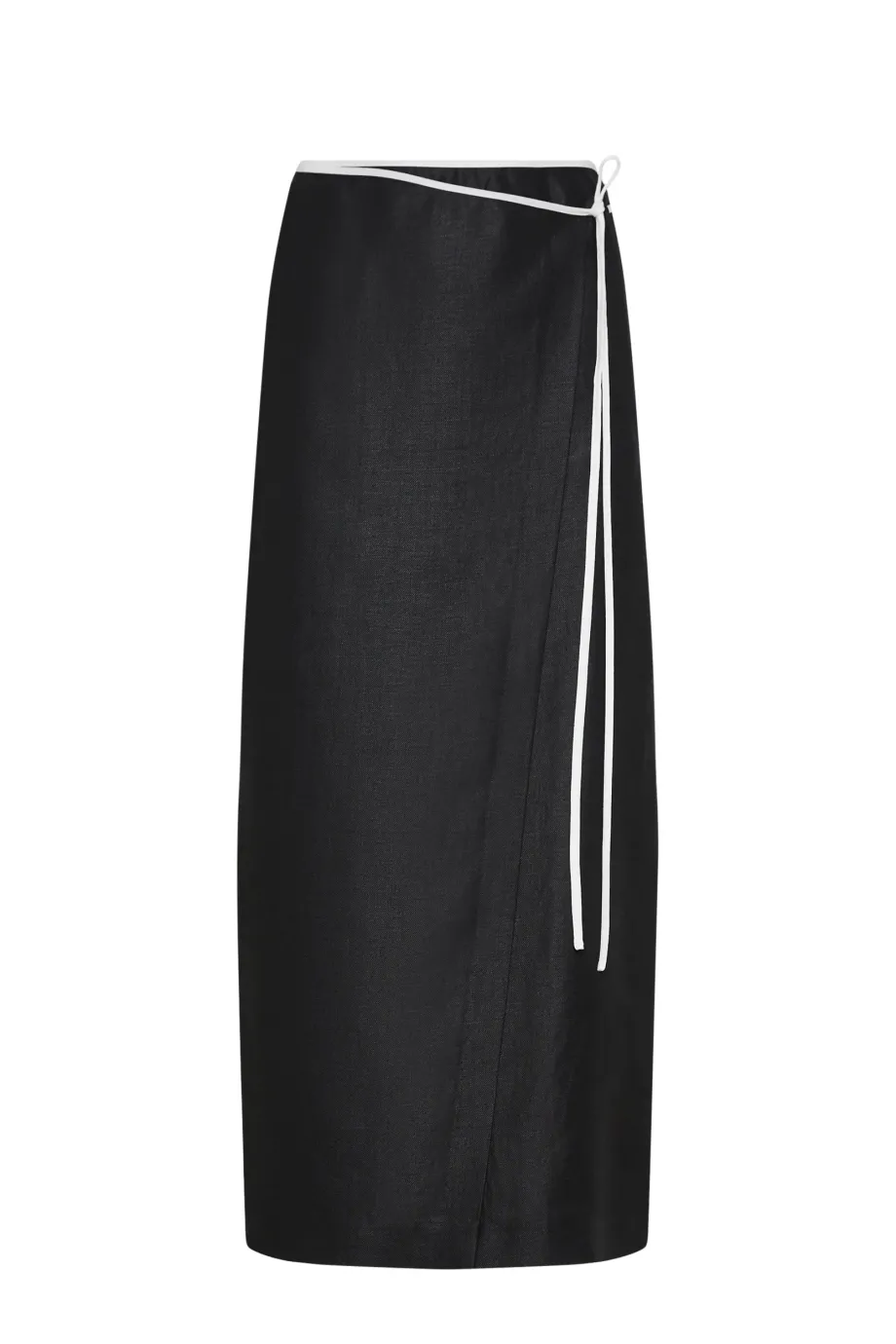 Fusta de in neagra cu cravata Fusta de in neagra cu cravata