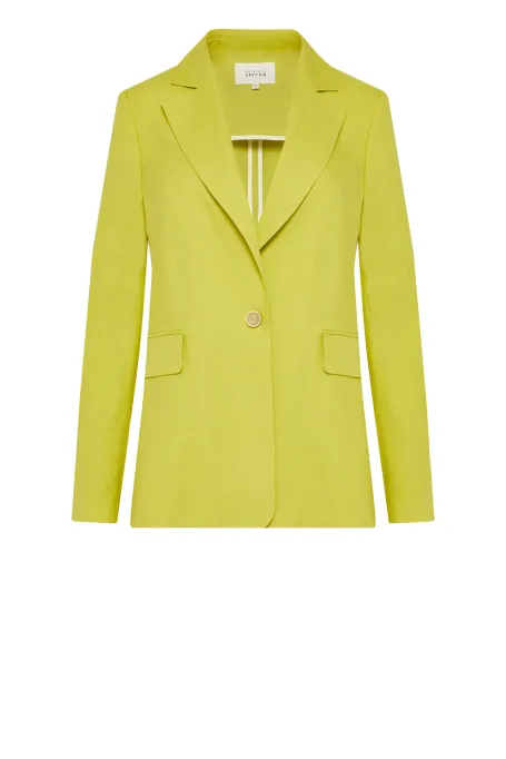 Geaca de costum verde lime din in