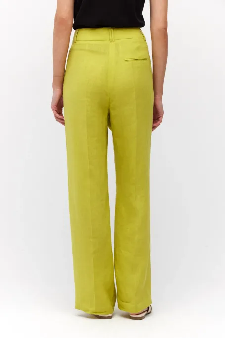 Pantaloni largi din in tei