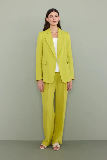 Pantaloni largi din in tei