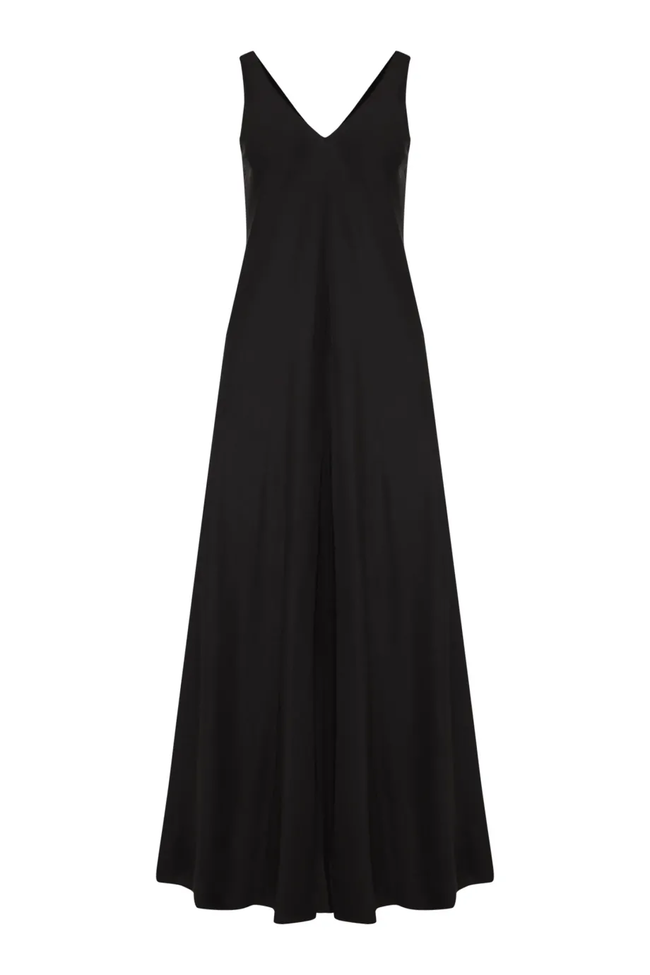 Rochie maxi neagră din mătase, în formă de trapez Rochie maxi neagră din mătase, în formă de trapez