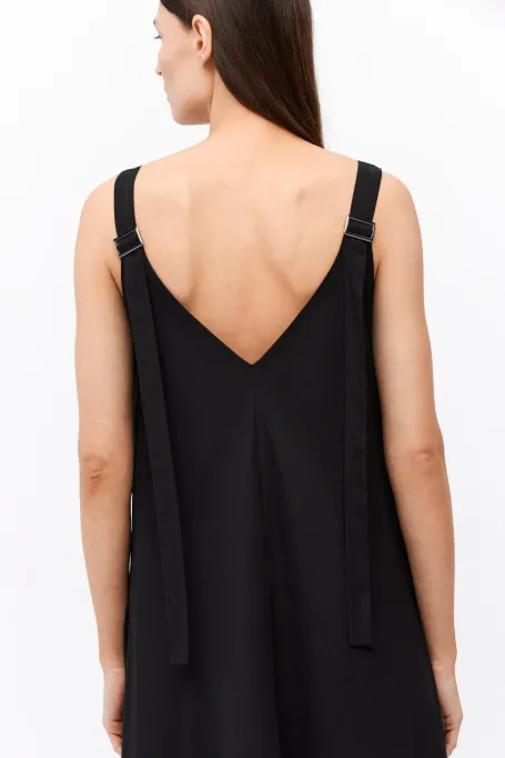 Rochie maxi neagră din mătase, în formă de trapez Rochie maxi neagră din mătase, în formă de trapez