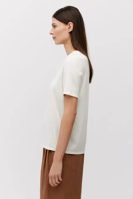 Bluză albă din cașmir tricotată