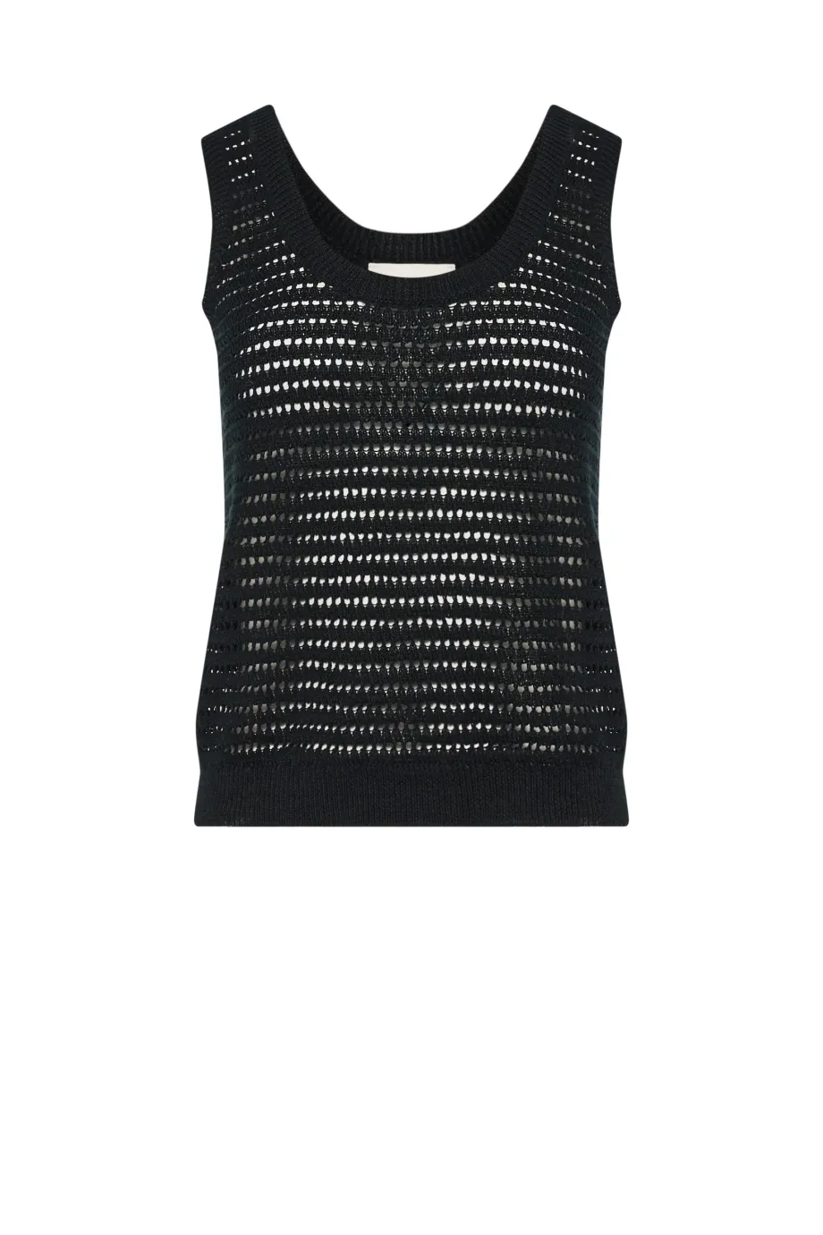 Top negru din in tricotat ajurat Top negru din in tricotat ajurat