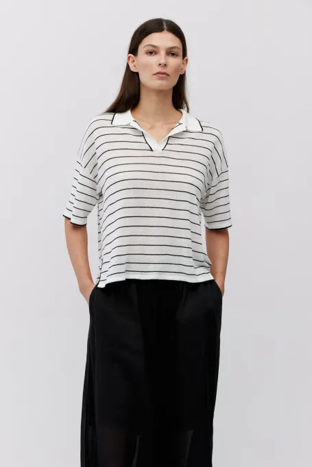 Tricou polo cu dungi