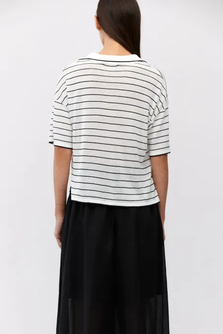 Tricou polo cu dungi