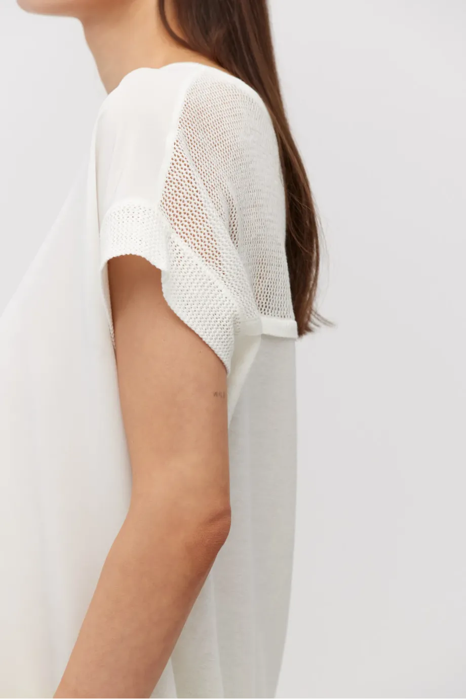 Bluza alba din matase tricotata Bluza alba din matase tricotata
