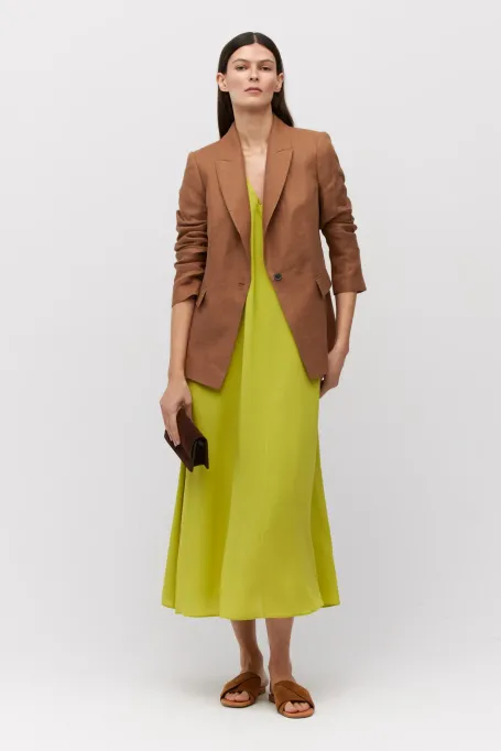 Rochie de mătase verde lime