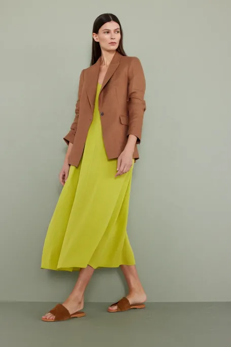 Rochie de mătase verde lime