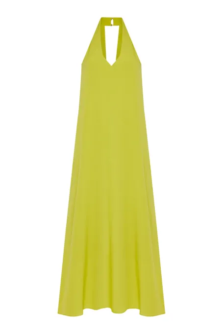Rochie de mătase verde lime