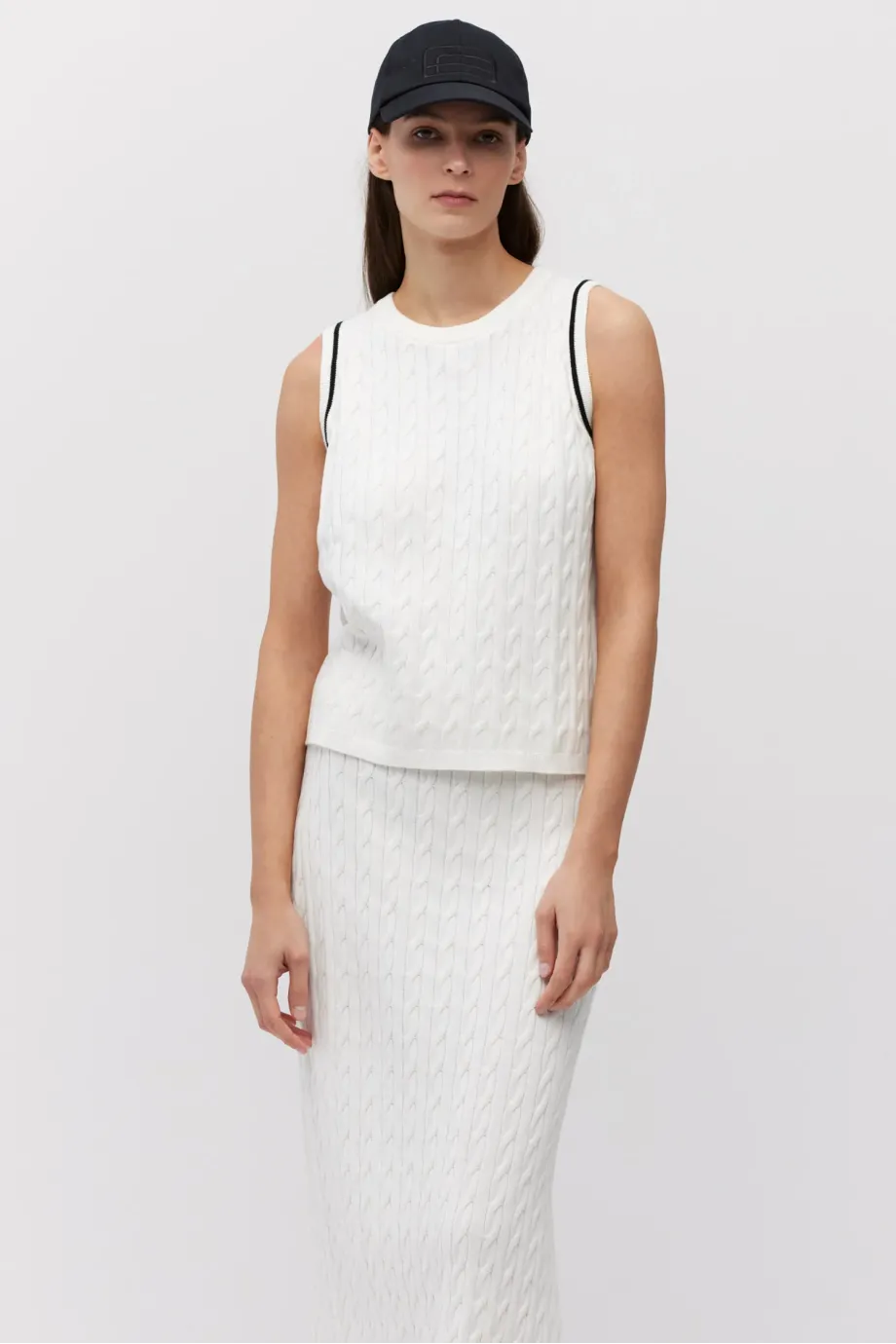 Top tricot cablu alb Top tricot cablu alb