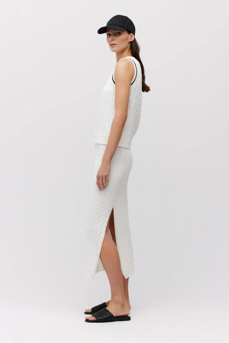 Top tricot cablu alb Top tricot cablu alb