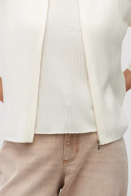 Cardigan cu fermoar din cașmir