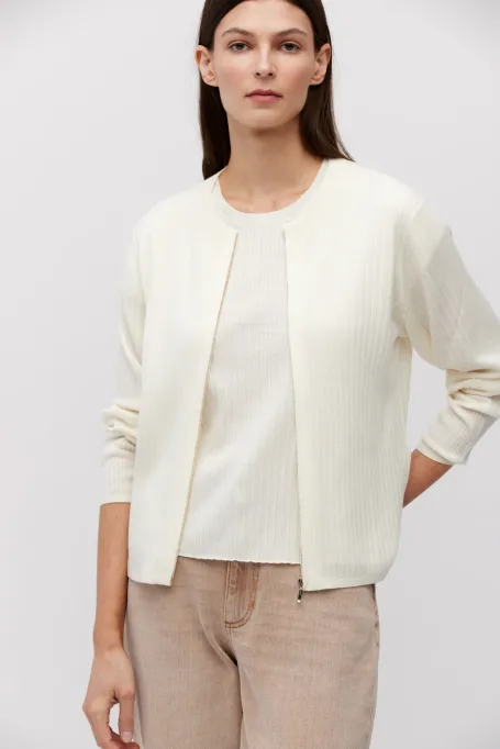 Cardigan cu fermoar din cașmir