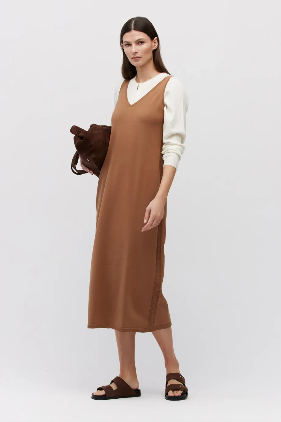 Rochie de mătase maro Rochie de mătase maro