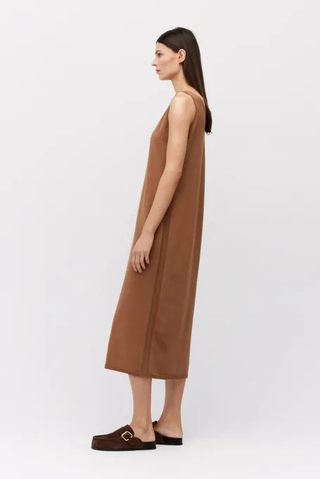 Rochie de mătase maro