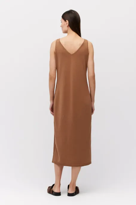 Rochie de mătase maro