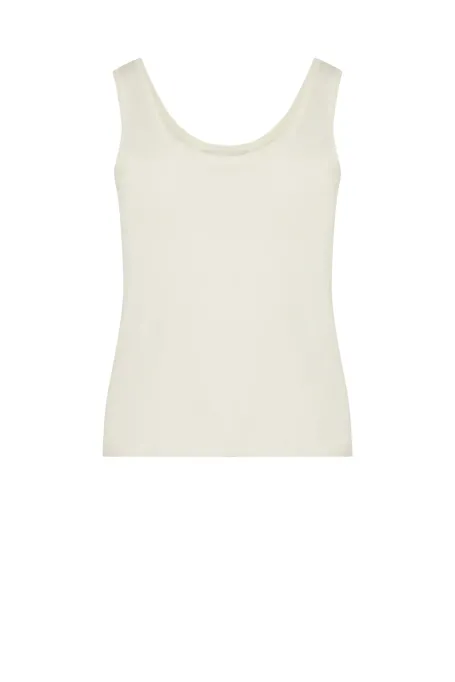 Top alb tricotat cu cașmir