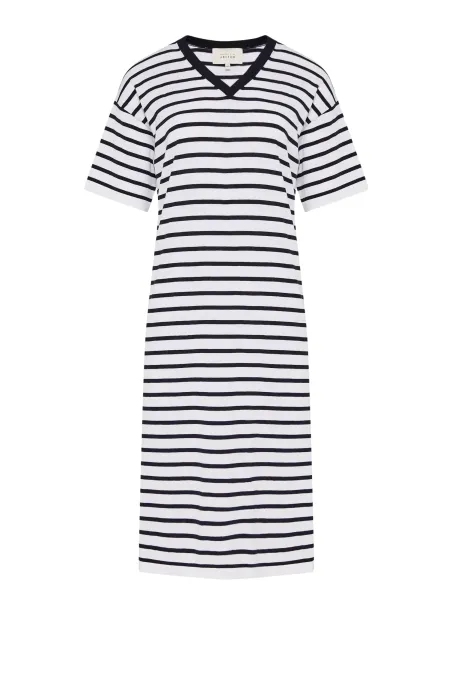 Rochie tub cu dungi albe Rochie tub cu dungi albe