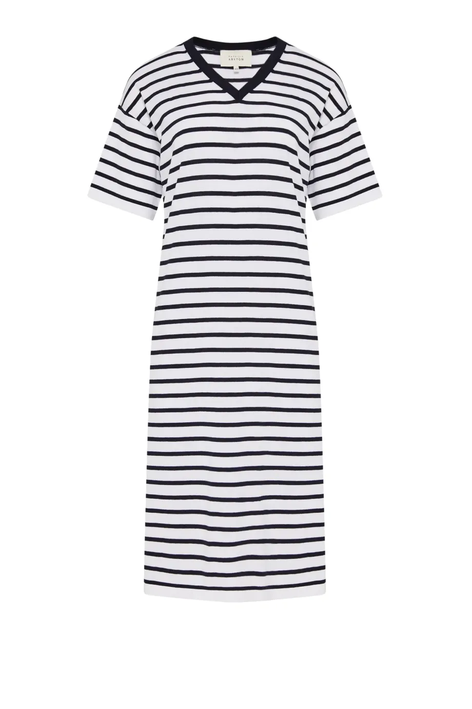 Rochie tub cu dungi albe Rochie tub cu dungi albe
