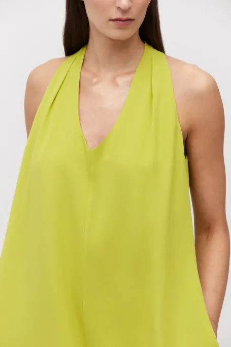Rochie de mătase verde lime