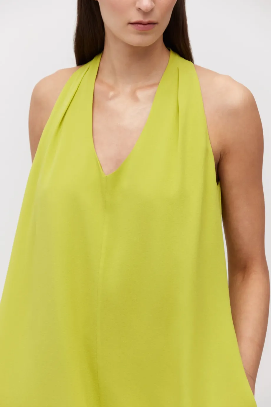 Rochie de mătase verde lime Rochie de mătase verde lime